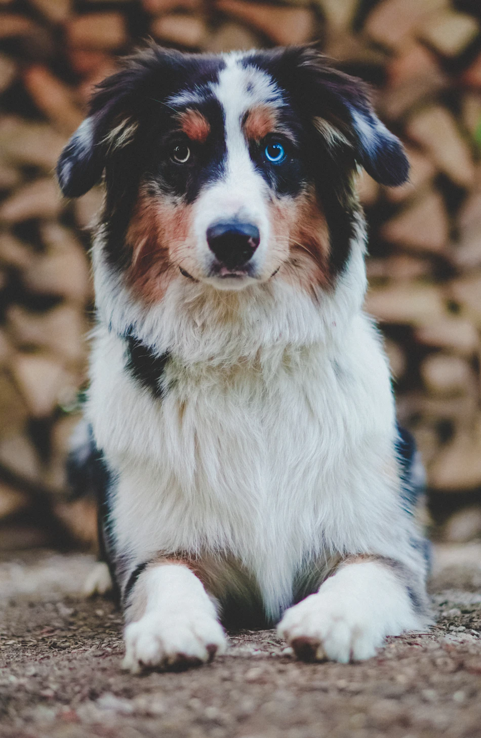 Australian Shepherd schaut fröhlich in die Kamera